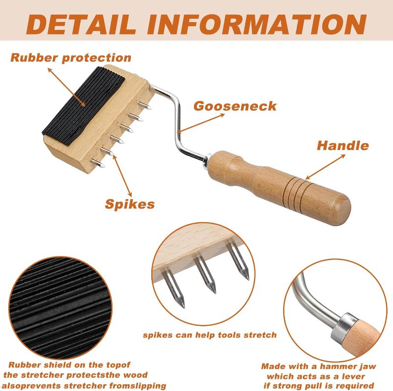 Photo 1 of Webbing Stretcher Upholstery Tool Webbing Puller Stretcher Stretching Webbing Tool Wood Handle, Upholstery Supplies to Catch The Close to Frame with Plenty of Leverage