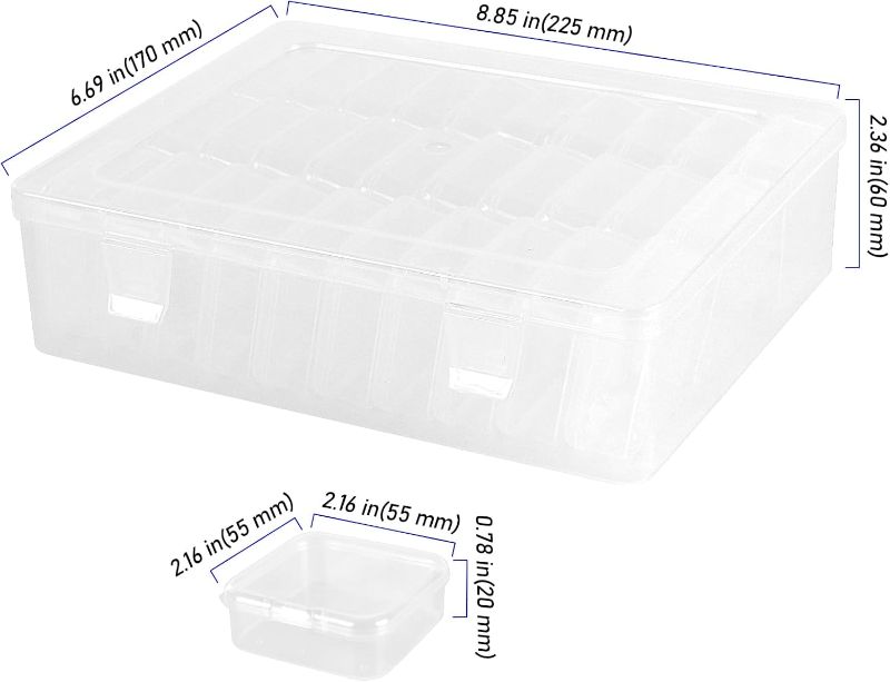 Photo 1 of 62pcs Clear Bead Organizer Boxes, Craft Storage Case,Mini Plastic Storage Boxes for Jewelry Making, Diamond Painting, Bracelet Charms, Small Parts Organization
