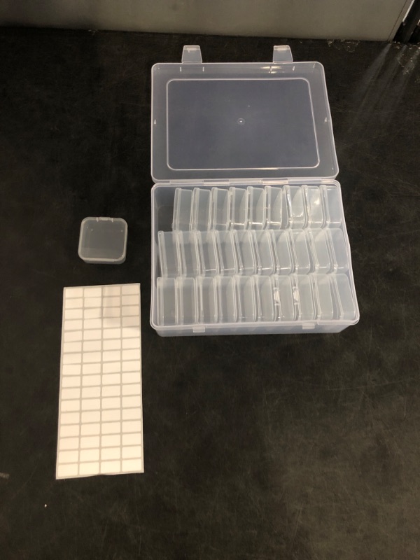 Photo 1 of 62pcs Clear Bead Organizer Boxes, Craft Storage Case,Mini Plastic Storage Boxes for Jewelry Making, Diamond Painting, Bracelet Charms, Small Parts Organization