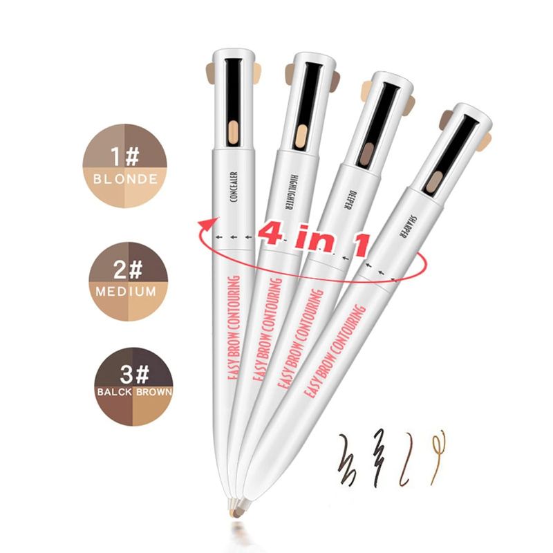 Photo 1 of Sonew 4 In1 Eyebrow Contour Highlight Pen, ing Eyebrow Tint Pen Brow Defining Pencil Eye Makeup Beauty Tool for Women Girls 