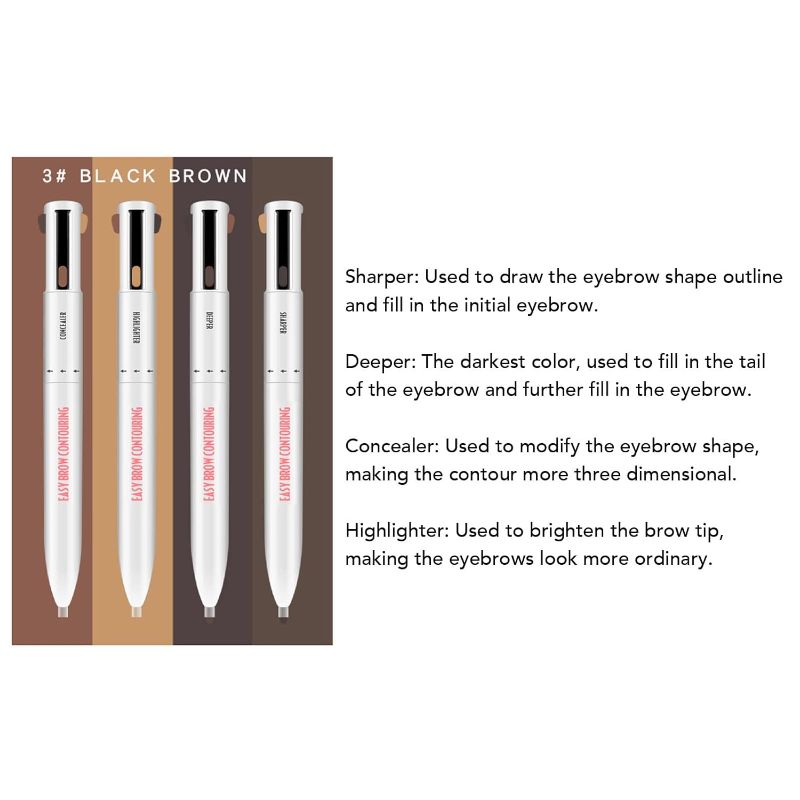 Photo 1 of Sonew 4 In1 Eyebrow Contour Highlight Pen, ing Eyebrow Tint Pen Brow Defining Pencil Eye Makeup Beauty Tool for Women Girls 