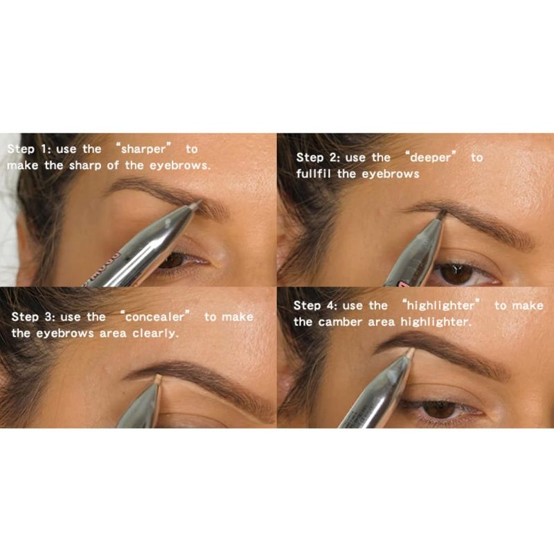 Photo 1 of Sonew 4 In1 Eyebrow Contour Highlight Pen, ing Eyebrow Tint Pen Brow Defining Pencil Eye Makeup Beauty Tool for Women Girls 