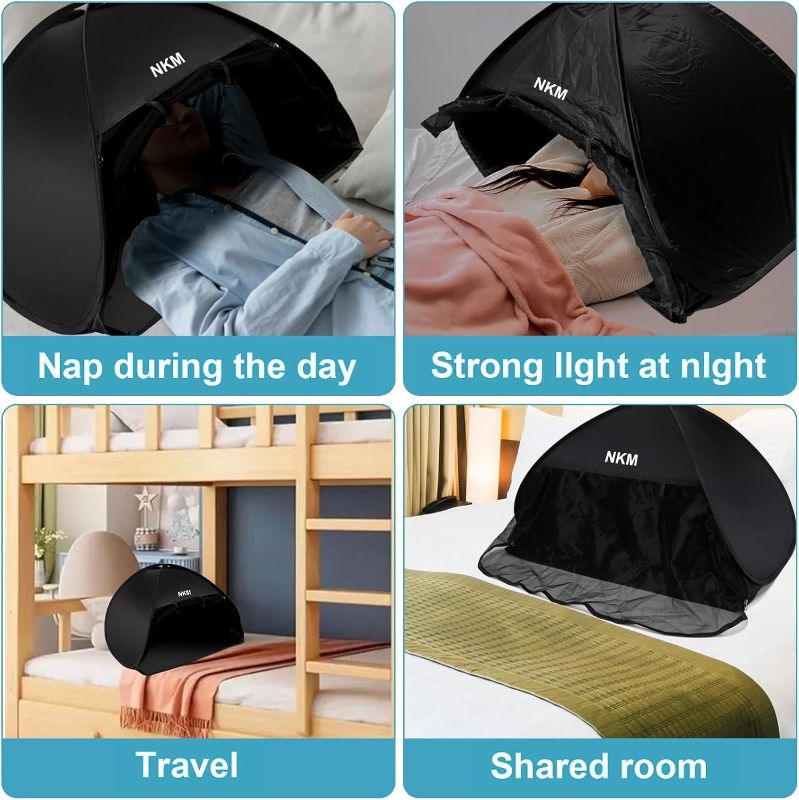 Photo 1 of Sleep Den Blackout Bed Tent,Perfect Blackout Curtains Alternative Like Slumber Pod,Suitable for Twin,Full,Queen and King Size,Also Apply to Bottom Bunk Bed Curtain or Top
