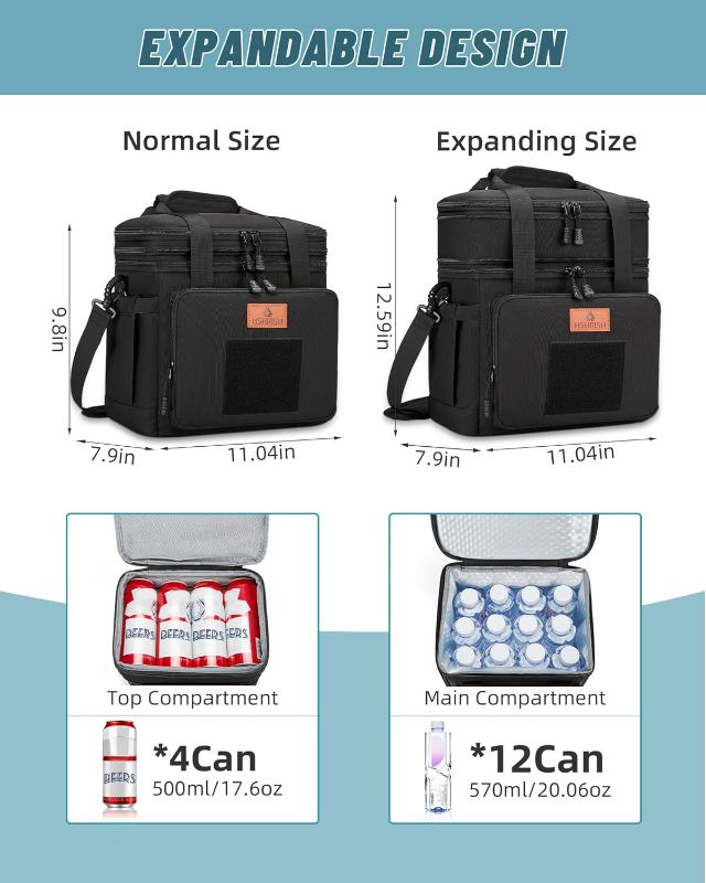 Photo 1 of Tactical Lunch Box, Large Expandable Insulated Lunch Bag, Durable Waterproof Leakproof Cooler Bag