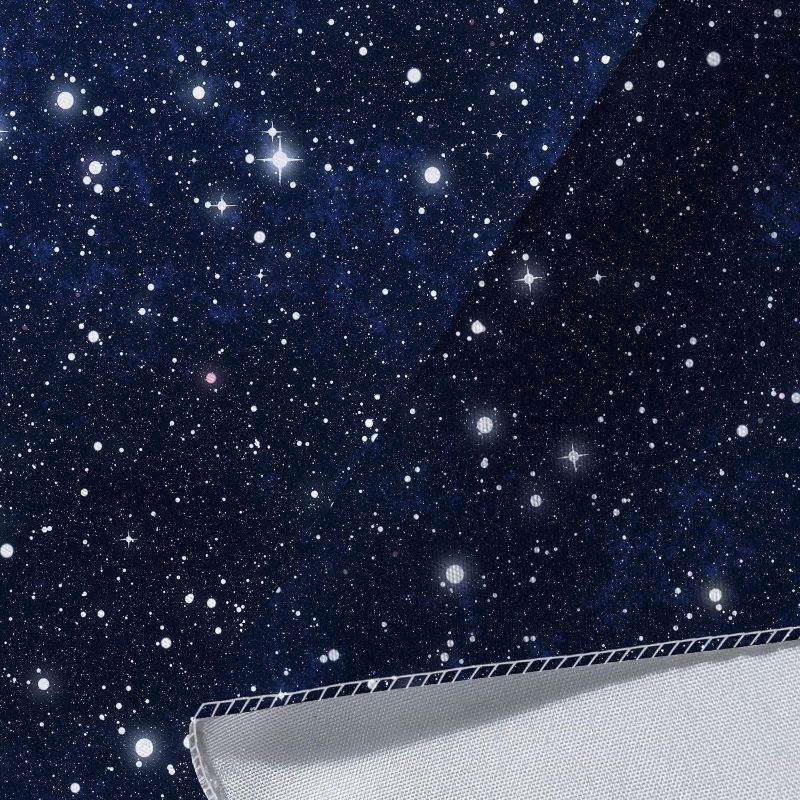 Photo 1 of Outer Space Galaxy Tapestry, Dark Blue Starry Night Sky Stars Moon Ceiling Tapestries,