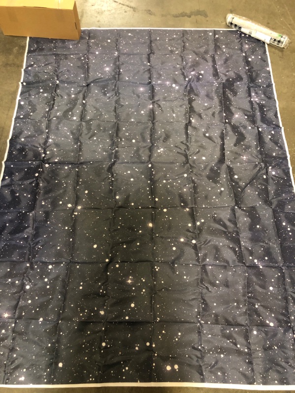 Photo 1 of Outer Space Galaxy Tapestry, Dark Blue Starry Night Sky Stars Moon Ceiling Tapestries,
