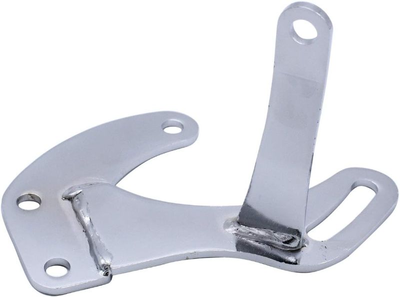 Photo 1 of  Power Steering Pump Bracket Chrome Compatible for SBC SB Chevy 283 305 327 350 383 400 With Short Water Pump