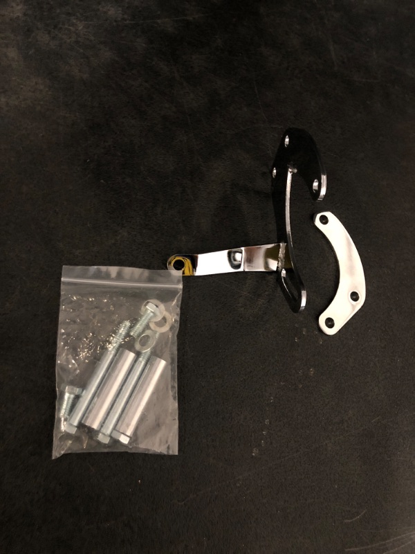 Photo 1 of  Power Steering Pump Bracket Chrome Compatible for SBC SB Chevy 283 305 327 350 383 400 With Short Water Pump