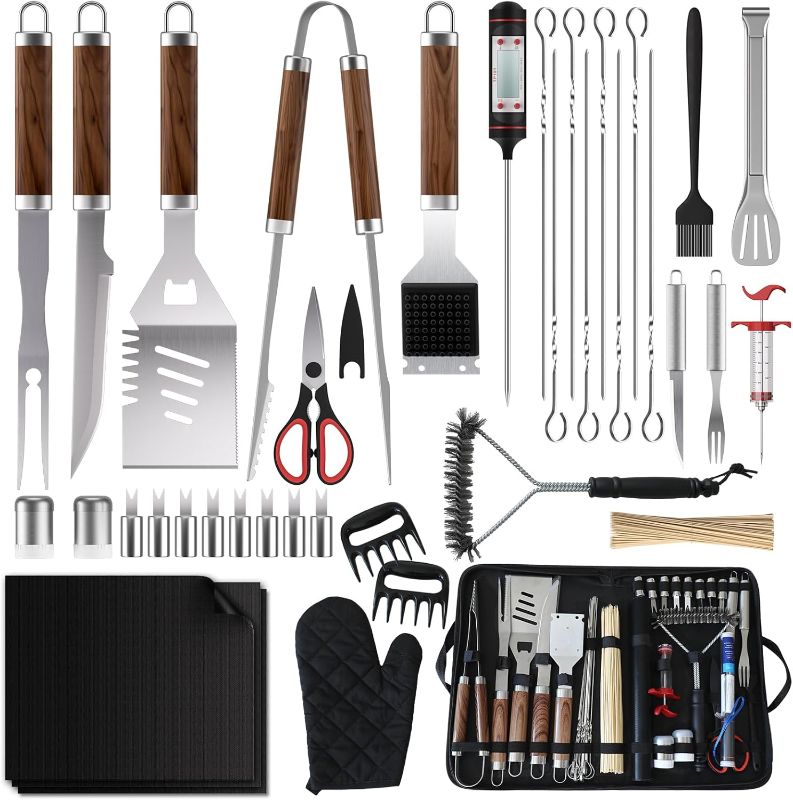 Photo 1 of 137PCS Griddle Accessories Kit for Blackstone– Stainless Steel Grill Tools for Outdoor Grill with Carrying Bag, Meat Thermometer, Grill Mats for Camping, Backyard & Gifts, BBQ Utensils for Men Women