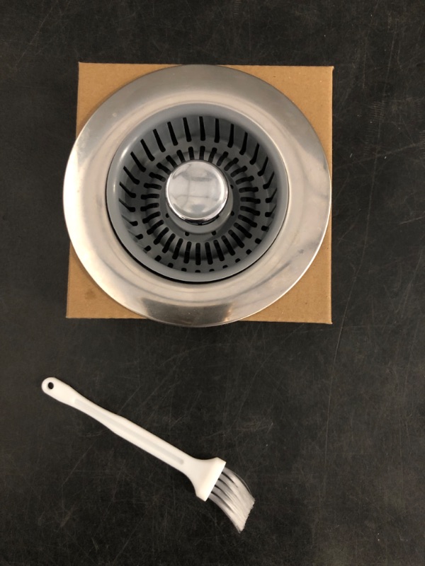 Photo 1 of Upgraded 3in1 Kitchen Sink Drain Strainer & Sink Stopper, Stainless Steel Kitchen Drain Plug & Sink Installation Parts with Anti-Clogging Basket, Fit US Standard 3-1/2'' Sink Drain Hole, Silver