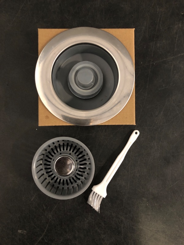 Photo 1 of Upgraded 3in1 Kitchen Sink Drain Strainer & Sink Stopper, Stainless Steel Kitchen Drain Plug & Sink Installation Parts with Anti-Clogging Basket, Fit US Standard 3-1/2'' Sink Drain Hole, Silver