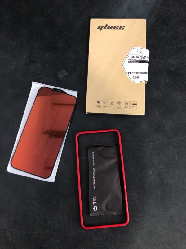 Photo 1 of PERFECTSIGHT Privacy Screen Protector Compatible with iPhone 14 Plus, iPhone 13 Pro Max 6.7 Inch, HD Clear Bubble Free Anti-Scratch Case Friendly Anti Red Light Anti Spy Tempered Glass