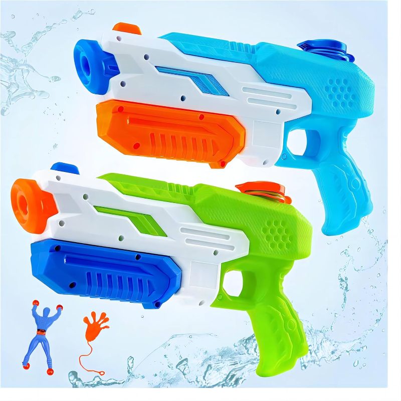 Photo 1 of 2 Pack Bulk Water Guns Safe for Kids Age 3-15 & Adult, Big Long 13 Inch /33CM,Pump Action Water Blaster,35FT Long Range,Summer Pool Beach Water Toys