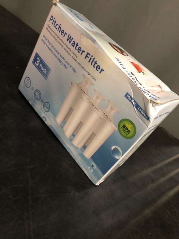 Photo 1 of 3-Pack Water Filter Replacements for Brita Water Pitchers and Dispensers, NSF 53&42 Certified to Reduce Cadmium, Mercury, Copper, Zinc, BPA free, Lasts 2 Months or 40 Gallons