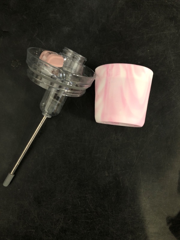 Photo 1 of Cirkul 40oz All-Day StrawSip™ Lid & Pink Swirl Protective Bumper, Leak-Resistant Lid with Reusable Straw