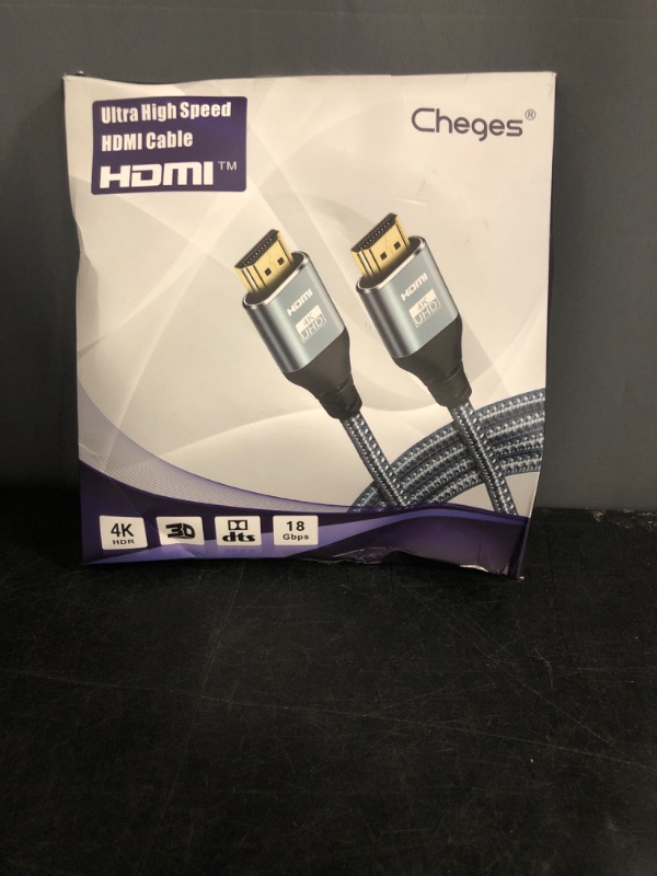 Photo 1 of HDMI Cable 4K 25 Foot, 4K 60HZ High Speed 18 Gbps HDMI 2.0 Cable, HDR, HDCP 2.2/1.4, 3D, 2160P,1080P 28AWG HDMI Cord for UHD Samsung TV, Monitor, PS4/3, Xbox One