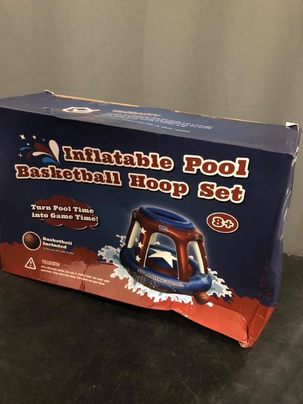 Photo 1 of 47" Larger Pool Basketball Hoop Game – 2025 Thicker Inflatable Water Basketball Hoop with Ball, Swimming Pool Games &Toys for Kids, Teens, Adults and Family