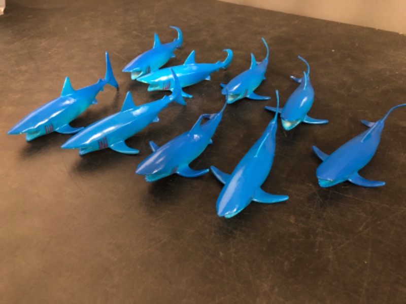 Photo 1 of 10pcs Plastic Shark for Drinks - Shark Decoration for Shark Party, Shark Decoration for Theme Parties, Vinyl Shark for Drinks, Cocktails, Lemonade & More