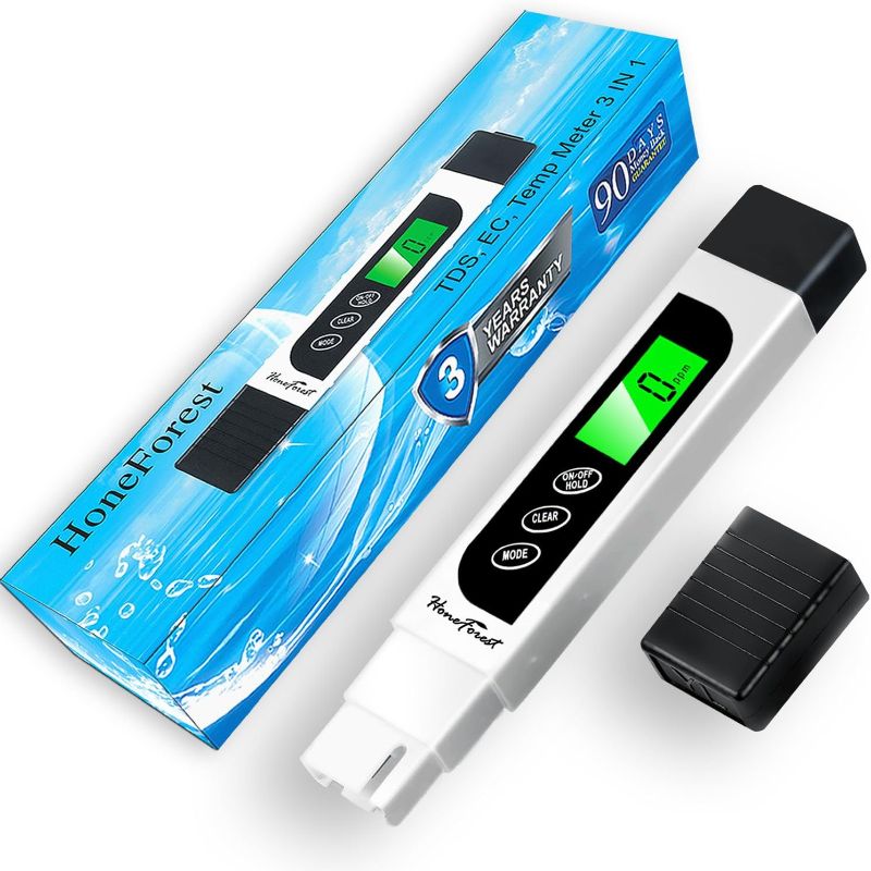 Photo 1 of TDS Meter, Digital Water Tester - Accurate and Reliable, Measures TDS, EC & Temperature (°F/°C), 0-9990ppm, Water Test Meter for Drinking Water, RO/DI System, Aquariums, etc