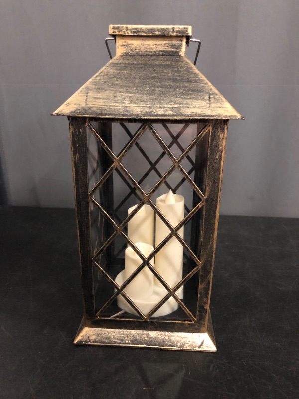 Photo 1 of Solar Lantern Outdoor,Garden Hanging Lantern- PVC Waterproof 3 LED Flickering Flameless Candle Decorative Lights for Table,Outdoor,Party(1 Pack)