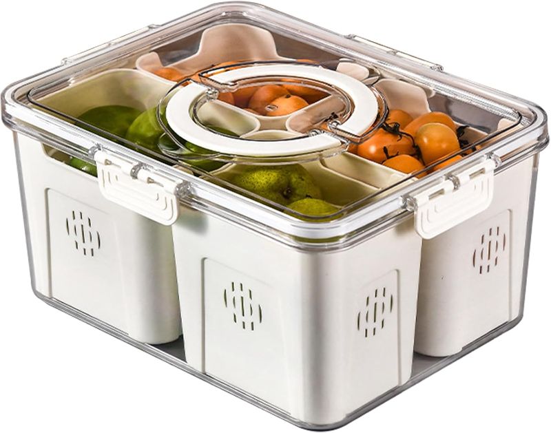 Photo 1 of Refrigerator Organizer With Lids (4 Compartments), Fridge Storage, Fridge Organizers And Storage Clear, Fridge Organization, Storage Containers, Stackable With Lid Fridge Organizers