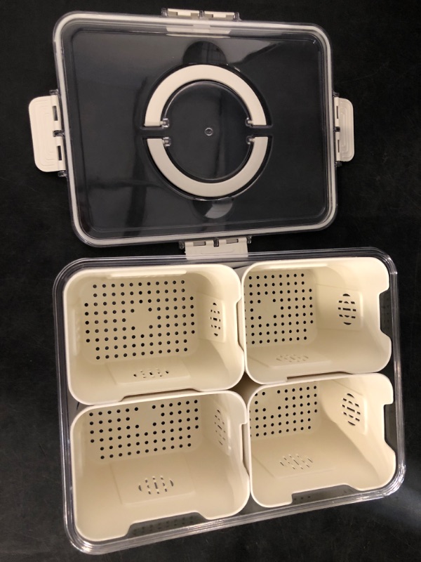 Photo 1 of Refrigerator Organizer With Lids (4 Compartments), Fridge Storage, Fridge Organizers And Storage Clear, Fridge Organization, Storage Containers, Stackable With Lid Fridge Organizers