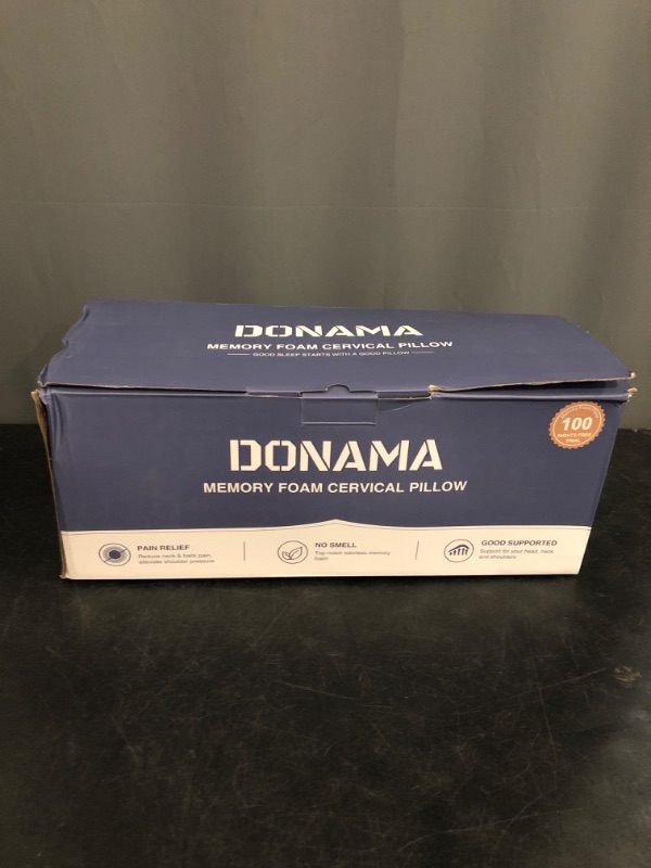 Photo 1 of DONAMA Cervical Pillow for Neck and Shoulder,Contour Memory Foam Pillow,Ergonomic Neck Support Pillow for Side Back Stomach Sleepers with Pillowcase-Standard Size