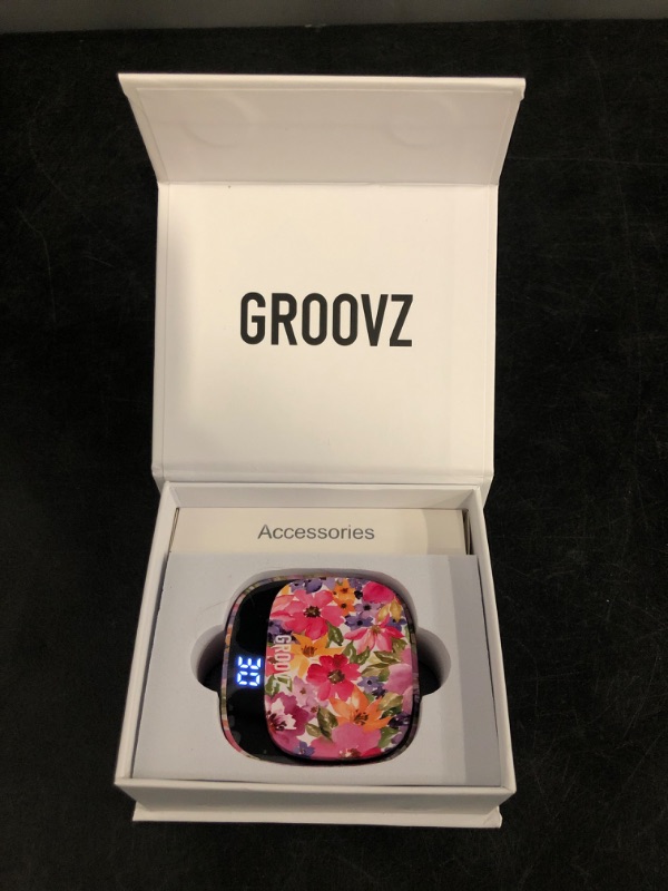 Photo 1 of Groovz True Wireless Earbuds with Charging Case - Designed and Engineered in The USA - IPx4 Water Resistant Bluetooth Earbuds Compatible with Apple and Android - 27Hrs Battery Life - Floral