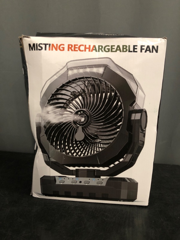Photo 1 of Misting Fan Portable with 250ml Water Tank, 24000mAh Rechargeable Cooling Fans for Outside, Outdoor Water Misters with 2 Mist Modes, Remote Control Camping Fan with Timer for Beach, Patios, Tents