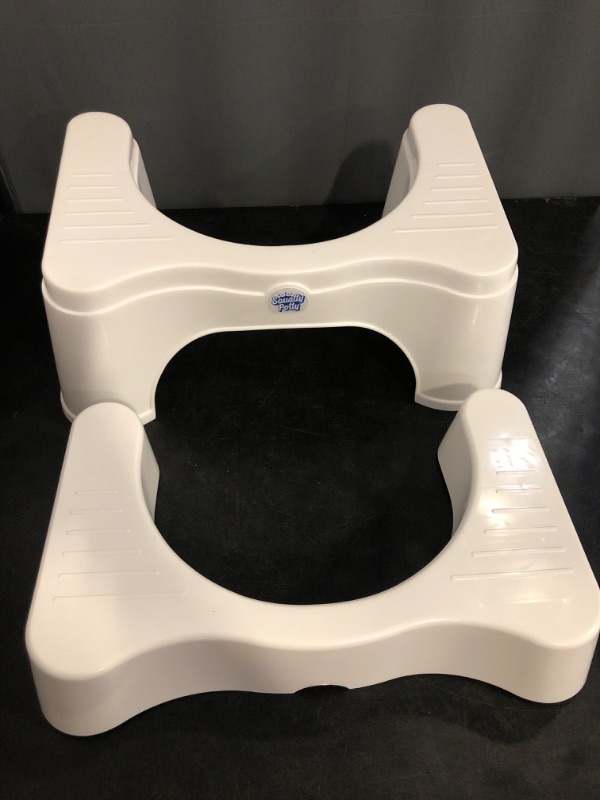 Photo 1 of Squatty Potty The Original Bathroom Toilet Stool - Adjustable 2.0, Convertible to 7" or 9" Height with Removable Topper for Adults and Kids White