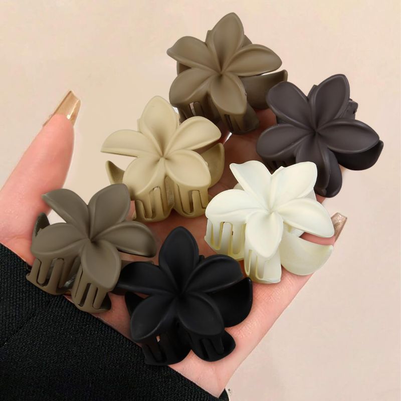 Photo 1 of 6 Pcs Small Flower Hair Claw Clips for Women, Cute Hair Claw Clips for Womens Hair Hawaiian Flower Non Slip Hair Barrettes Neutral Hair Accessories {COLORS MAY VARY}