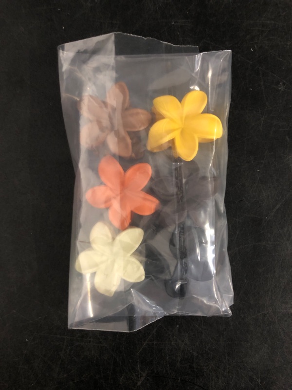 Photo 1 of 6 Pcs Small Flower Hair Claw Clips for Women, Cute Hair Claw Clips for Womens Hair Hawaiian Flower Non Slip Hair Barrettes Neutral Hair Accessories {COLORS MAY VARY}