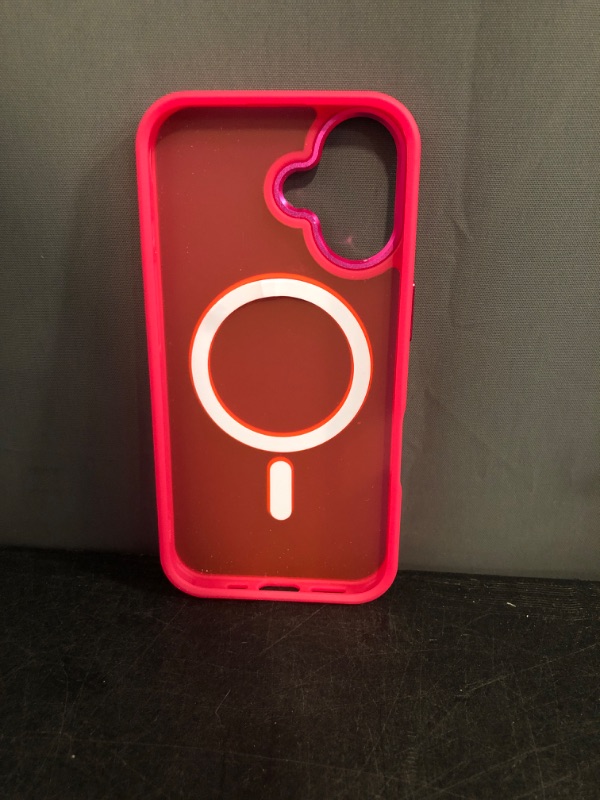 Photo 1 of Newfuture Designed for iPhone 16 Case with Magnetic [13 FT Military Drop Protection] [Compatible with Magsafe] Slim Translucent Matte Shockproof with Anti-Fingerprint Phone Case, Hot Pink