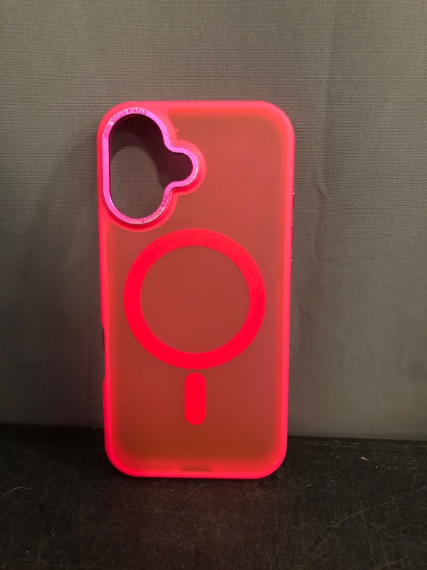 Photo 1 of Newfuture Designed for iPhone 16 Case with Magnetic [13 FT Military Drop Protection] [Compatible with Magsafe] Slim Translucent Matte Shockproof with Anti-Fingerprint Phone Case, Hot Pink