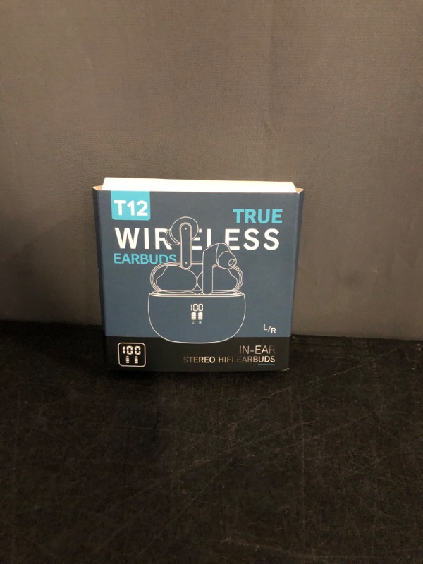Photo 1 of Wireless Earbuds, Bluetooth Headphones with Deep Bass Stereo, 48H Playback Ear Buds with LED Power Display, Lightweight, IPX7, in-Ear Earphones with Mic for iPhone/Android/iPad, Black