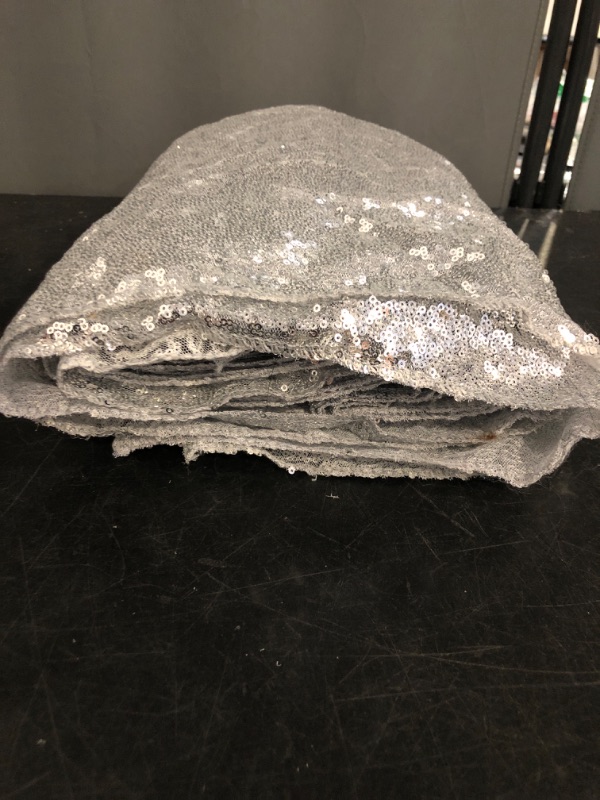 Photo 1 of ShinyBeauty 10 Pieces-12 x108 Silver-Sequin Table Runner Wedding Party Catering Event (Silver)