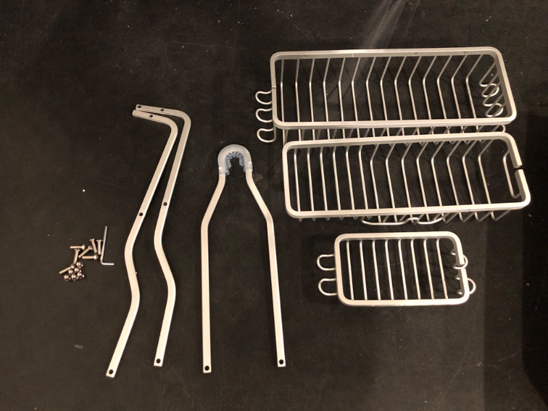 Photo 1 of YASONIC Shower Caddy Hanging - Never Rust Shower Organizer - Aluminum Over The Head Caddy with 10 Hooks for Razor/Sponge - Rack with Soap Basket - Silver