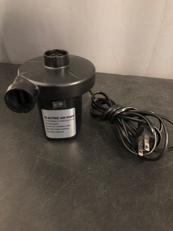 Photo 1 of Electric Air Pump for Pool Inflatable, AC/110V 130w - Quick Fill Air Bed Pump with 3 Nozzles, Air Mattress Pump inflator for Swimming Ring for Outdoor Camping, Inflatable Cushion