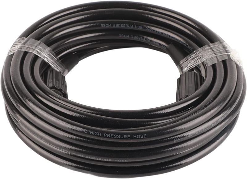 Photo 1 of High Pressure Washer Replacement Extension Hose, 10M 5800PSI Rubber Pressure Washer Hose for M22 Cleaning