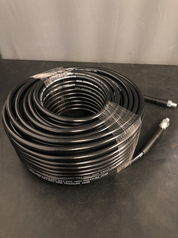 Photo 1 of High Pressure Washer Replacement Extension Hose, 10M 5800PSI Rubber Pressure Washer Hose for M22 Cleaning