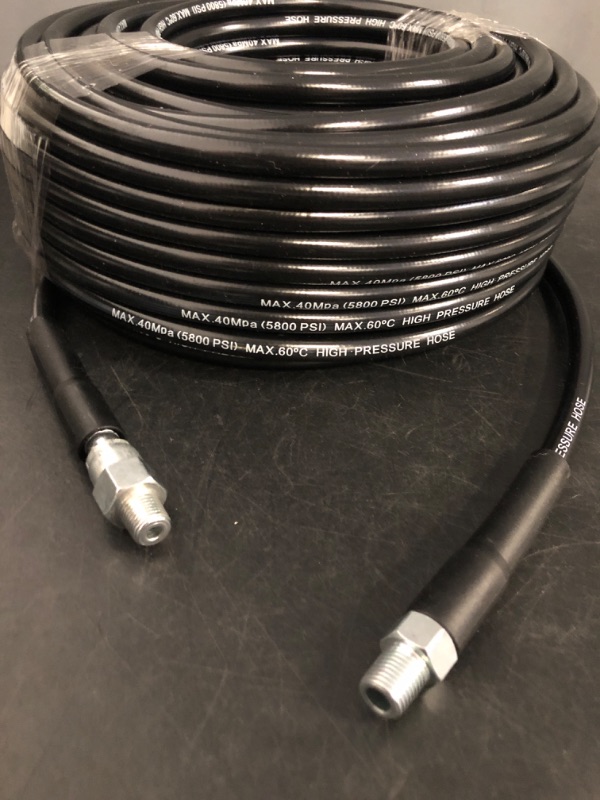 Photo 1 of High Pressure Washer Replacement Extension Hose, 10M 5800PSI Rubber Pressure Washer Hose for M22 Cleaning