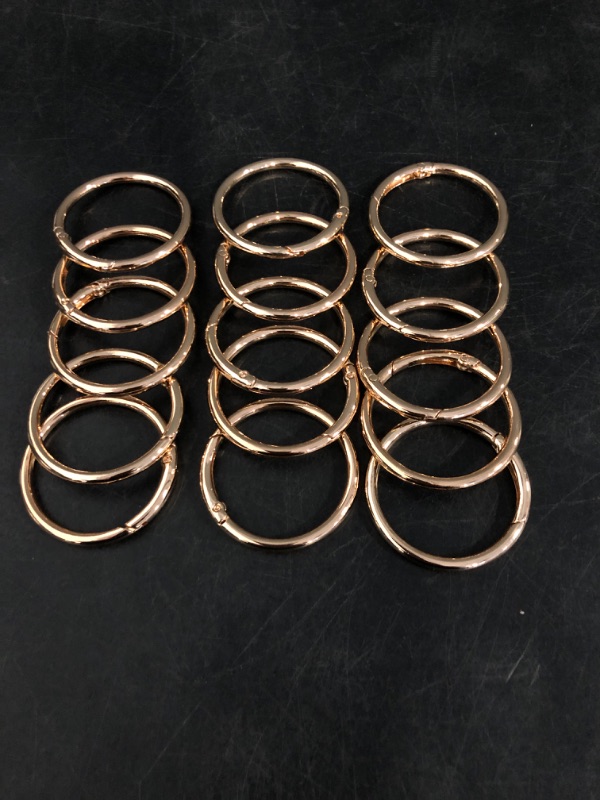 Photo 1 of 15pcs  Spring O Rings Round,Metal Keychain Ring Round Carabiner Clips for Keyrings Buckle, Bags,Purses