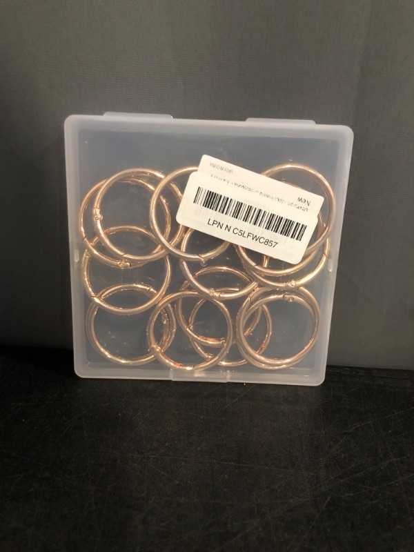 Photo 1 of 15pcs  Spring O Rings Round,Metal Keychain Ring Round Carabiner Clips for Keyrings Buckle, Bags,Purses