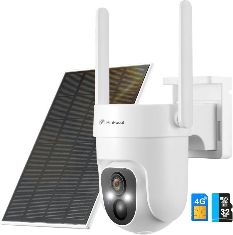 Photo 1 of 4G LTE Cellular Security Camera Wireless Outdoor, No WiFi Needed, 2K Color Night Vision, 360° View Pan/Tilt, 2 Way Talk, PIR Motion Sensor, Built-in SIM Card (Support Verizon/AT&T/T-Mobile)