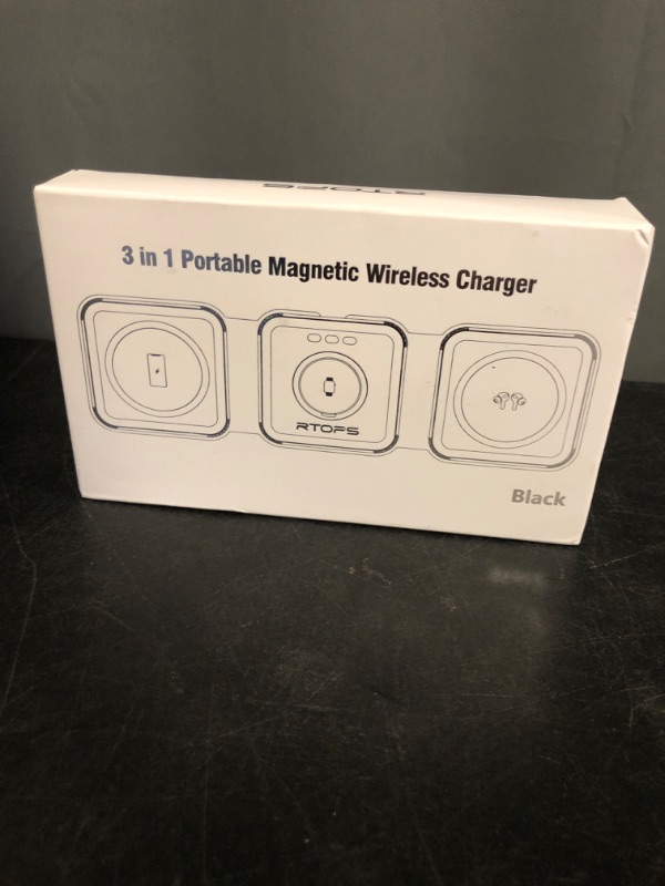 Photo 1 of Wireless Charger 3 in 1,RTOPS Magnetic Travel Wireless Charging Station Multiple Devices,GaN 3 in 1 Charging Station,Compatible for iPhone16/15/14/13/Pro/Max,iWatch,AirPods4/3/2/Pro(Adapter Includes)
