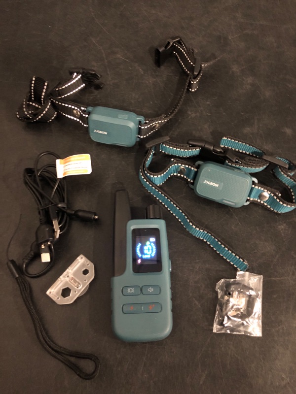 Photo 1 of Jugbow Dog Shock Collar - 4200FT Dog Training Collar with Remote IPX7 Waterproof Electric Collar with 4 Training Modes, Security Lock, Rechargeable e-Collar for All Breeds, Sizes Cyan Blue