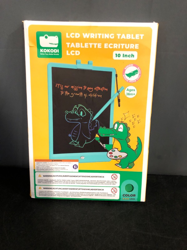 Photo 1 of KOKODI LCD Writing Tablet, 10 Inch Colorful Doodle Board Drawing Tablet, Erasable Reusable Electronic Drawing Pads, Educational and Learning Toy for 3-6 Years Old Boy and Girls