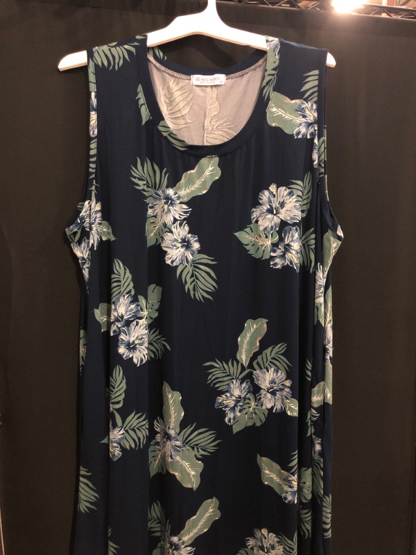 Photo 1 of 1X BELAROI Women Plus Size Sundress Summer Casual Sleeveless Tshirt Dress Tie Dye Swing Tank Dresses with Pockets Beach Cover up