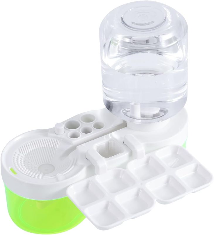 Photo 1 of Paint Brush Cleaner with Paint Tray, Practical Plastic New Water Cycle Paint Brush Rinser Paintbrush Washer Cleaning Tool for Artists Painting Beginners Painting Supplies(White)