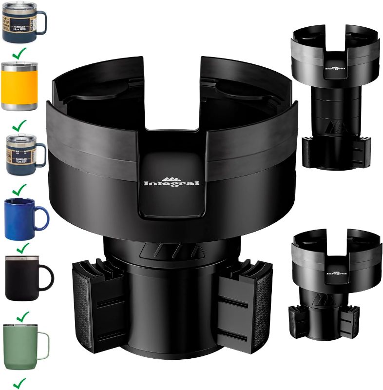 Photo 1 of Integral Expandable Mug Holder - YETI 14oz Rambler Cup Holder - Car Cup Holder Expander with Adjustable Base - Rubber Tabs Hold Most Coffee Mugs Ramblers 10oz
